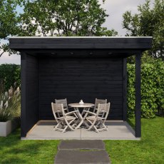 10 x 8 (3.0m x 2.5m) Lugarde Select Winsford Gazebo Treated Black - in situ, front view