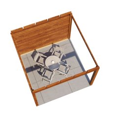 10 x 10 (3.0m x 3.0m) Lugarde Select Trowbridge Gazebo Treated Brown - top view
