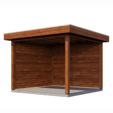 10 x 10 (3.0m x 3.0m) Lugarde Select Trowbridge Gazebo Treated Brown - isolated