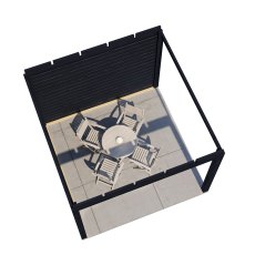 10 x 10  Lugarde Select Trowbridge Gazebo Treated Black - in situ, top view