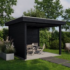 10 x 10  Lugarde Select Trowbridge Gazebo Treated Black - in situ, side view