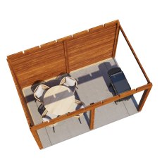 13 x 8 (3.88m x 2.5m) Lugarde Select Andover Gazebo Treated Brown - in situ top view