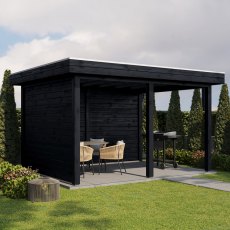 13 x 10 (3.88m x 3.0m) Lugarde Select Lenham Gazebo Treated Black - in situ
