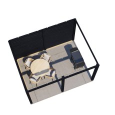 13 x 10 (3.88m x 3.0m) Lugarde Select Lenham Gazebo Treated Black - in situ, top view