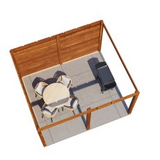 13x12 Lugarde Select Horsham Gazebo Treated Brown - in situ, top view