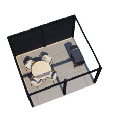 13x12 Lugarde Select Horsham Gazebo Treated Black - in situ, top view