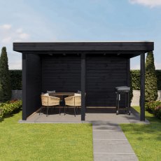 13x12 Lugarde Select Horsham Gazebo Treated Black - in situ, front view