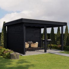 13x12 Lugarde Select Horsham Gazebo Treated Black - in situ, angle