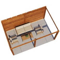 16x10 Lugarde Select Dorchester Gazebo Treated Brown - top view