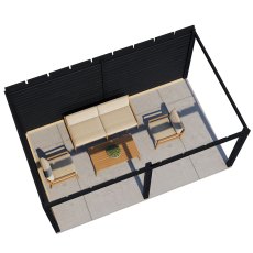 16x10 Lugarde Select Dorchester Gazebo Treated Black - in situ, top view