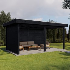 16x10 Lugarde Select Dorchester Gazebo Treated Black - angle