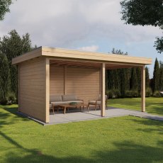 16x12 Lugarde Select Christchurch Gazebo - in situ, back angle view