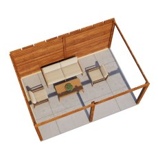 16 x 12 Lugarde Select Christchurch Gazebo Treated Brown - top view