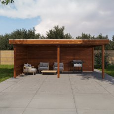 19x10 Lugarde Select Grimsby Gazebo Treated Brown - in situ, front view