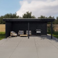 19x10 Lugarde Select Grimsby Gazebo Treated Black - in situ, front view