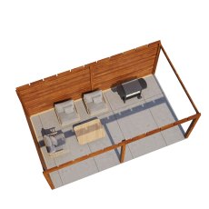 19x12 Lugarde Select Reading Gazebo Treated Brown - in situ, top view