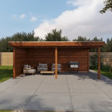 19x12 Lugarde Select Reading Gazebo Treated Brown - in situ, front view