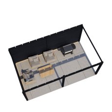 19x12 Lugarde Select Reading Gazebo Treated Black - top view