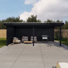 19x12 Lugarde Select Reading Gazebo Treated Black - in situ, front view