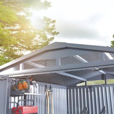10x8 Hex Living Alton Apex Metal Shed in Anthracite Grey - roof