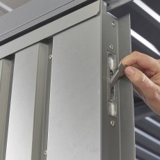 10x6 Hex Living Alton Apex Metal Shed in Anthracite Grey - door latch