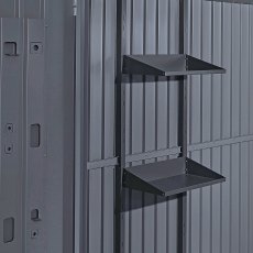 6x6 Hex Living Alton Apex Metal Shed in Anthracite Grey - shelf
