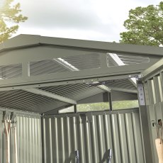 10x6 Hex Living Alton Apex Metal Shed in Sage Green - apex