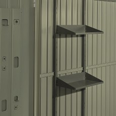 10x8 Hex Living Alton Apex Metal Shed in Sage Green - shelf