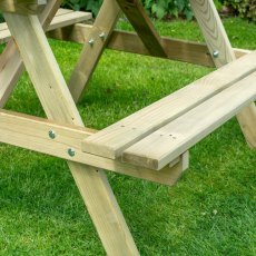 Rowlinson Traditional 4 Seater Picnic Table 1.2m - Pressure Treated - in situ, seat
