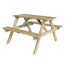 Rowlinson Traditional 4 Seater Picnic Table 1.2m - Pressure Treated - isolated