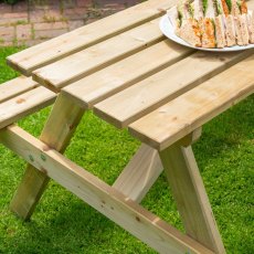 Rowlinson Traditional 6 Seater Picnic Table 1.5m - Pressure Treated - in situ, table top