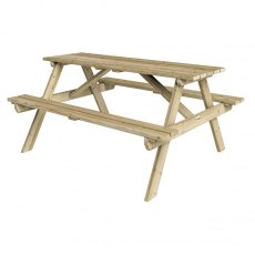 Rowlinson Traditional 6 Seater Picnic Table 1.5m - Pressure Treated - isolated