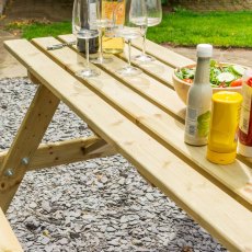 Rowlinson Traditional 8 Seater Picnic Table 1.8m - Pressure Treated - in situ table top