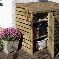 Rowlinson Recycling Box Storage - Pressure Treated - in situ, doors open