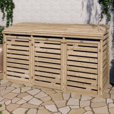 #]Rowlinson Single Bin Store With Double Box Store - Pressure Treated - closed doors