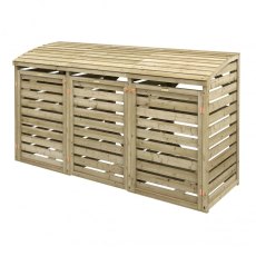 #]Rowlinson Single Bin Store With Double Box Store - Pressure Treated - isolated, doors closed