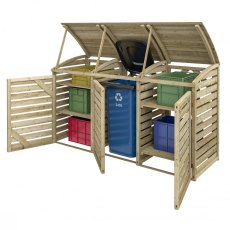 #]Rowlinson Single Bin Store With Double Box Store - Pressure Treated - isolated