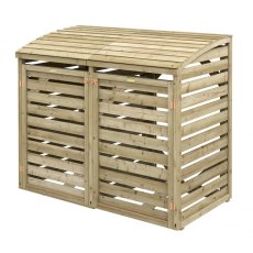 Rowlinson Single Wheelie Bin Store With Box Store - Pressure Treated - isolated