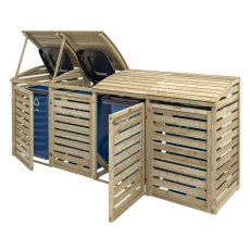 Rowlinson Quadruple Wheelie Bin Store - Pressure Treated - isolated
