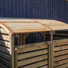 Mercia Double Wheelie Bin Store - Pressure Treated - in situ, top view