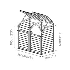 Mercia Double Wheelie Bin Store - Pressure Treated - dimensions