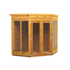 6x6 Powersheds Corner Shed With Toughened Glass Windows - isolated angle view