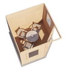 8 x 8 (2.4m x 2.4m) Lugarde Select Oban Summerhouse in 28mm Wall Thickness - top view