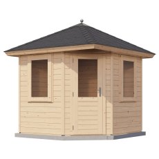 8 x 8 (2.4m x 2.4m) Lugarde Select Oban Summerhouse in 28mm Wall Thickness - isolated angle view
