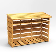 6 x 2 Powersheds Log Store with Shelf - isolated angle view