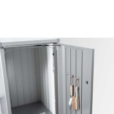 Biohort Alex Single Wheelie Bin Store - internal rear or side view.