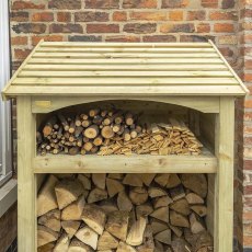 3x2 Rowlinson Premium Heritage Single Log Store - Pressure Treated - in situ, shelf