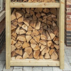 3x2 Rowlinson Premium Heritage Single Log Store - Pressure Treated - in situ, log area