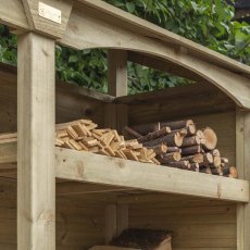 7x2 Rowlinson Premium Heritage Double Log Store - Pressure Treated - shelf