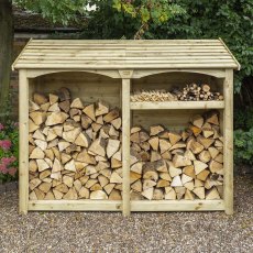 7x2 Rowlinson Premium Heritage Double Log Store - Pressure Treated - in situ, front view